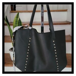 ✨️ Black Vegan Leather Organizer Handbag & Wallet